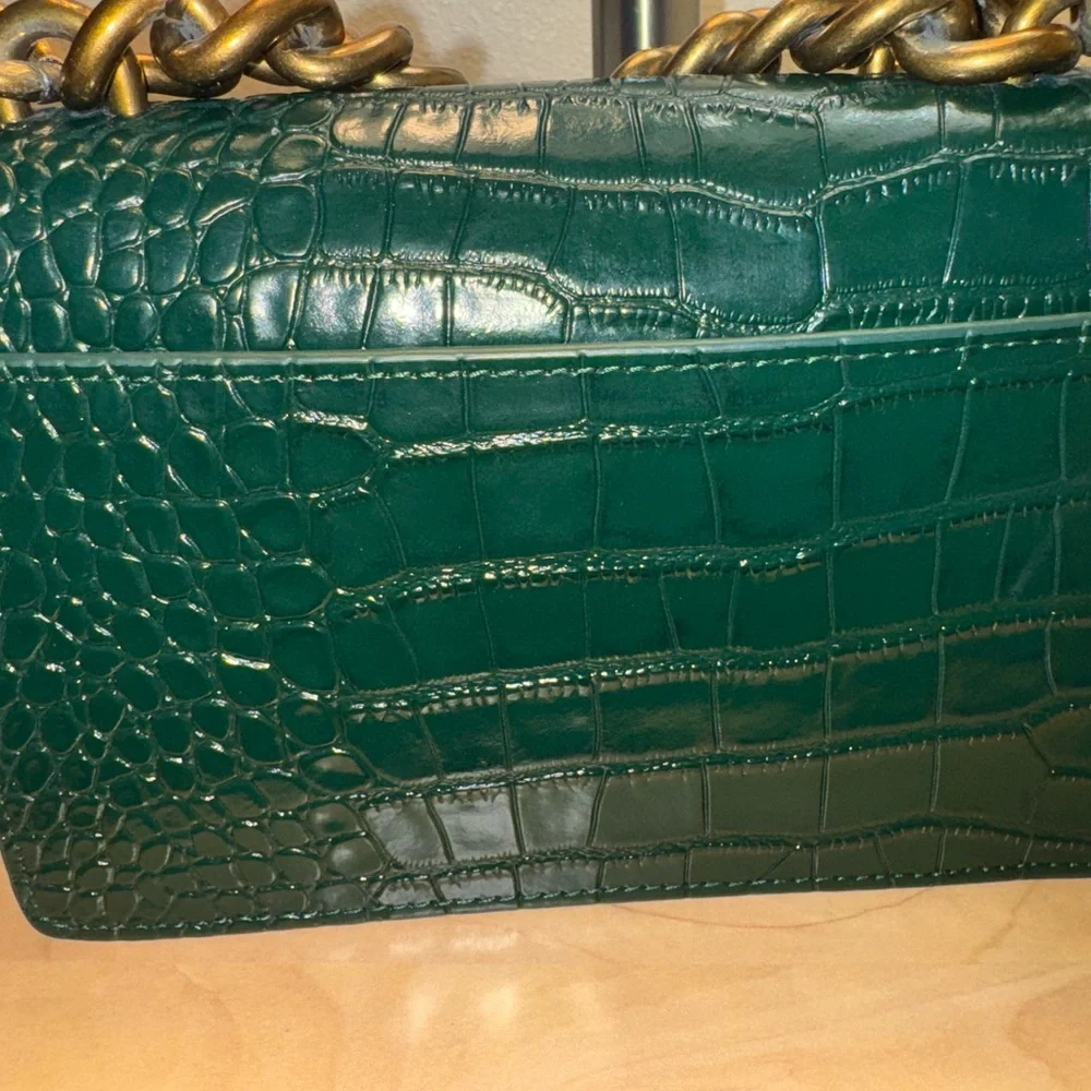 Kurt Geiger Green Croc-Embossed Crossbody Bag - Picture 9 of 9